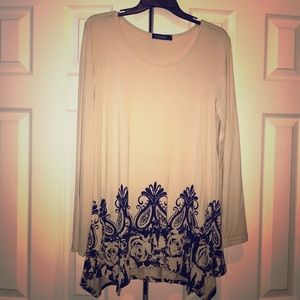 Black Lace and Roses Trim on Long Sleeve Top